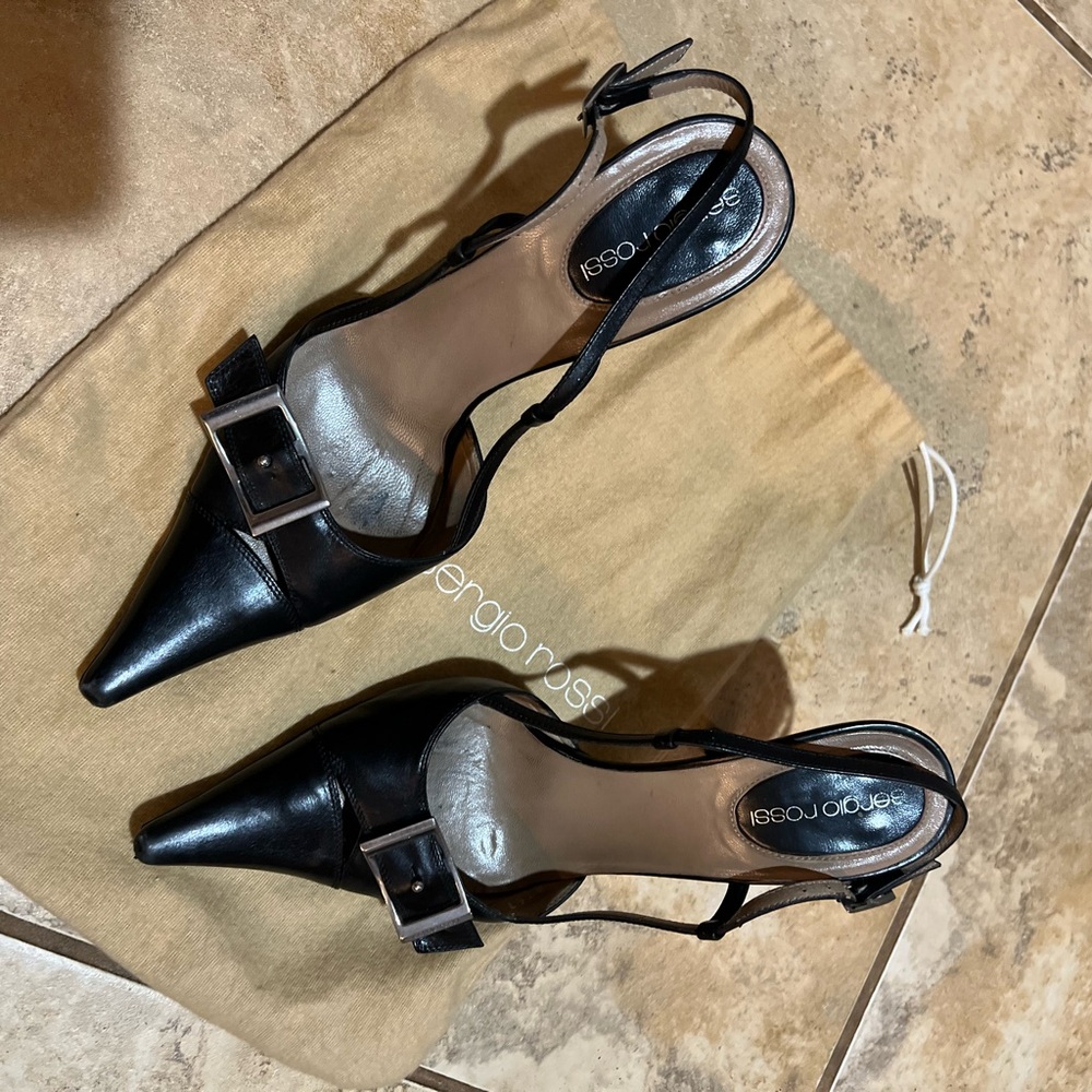Sergio Rossi Black Pointed Toe Heels